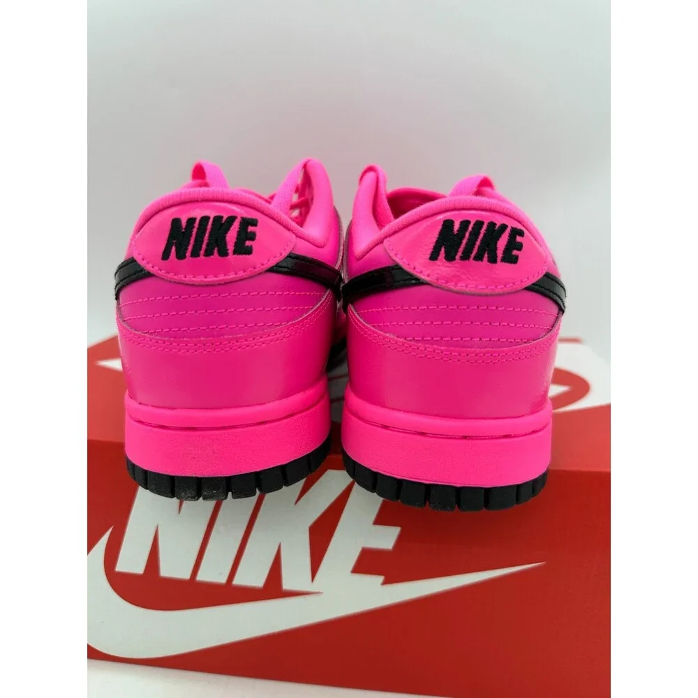 Nike Dunk Low Women's Size 8 Pink black Leather Athletic Shoes IV2040 600